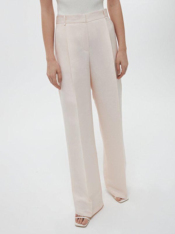 Брюки из смесового льна