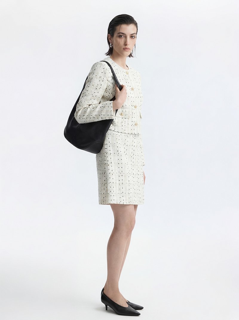 Укороченный жакет из твида