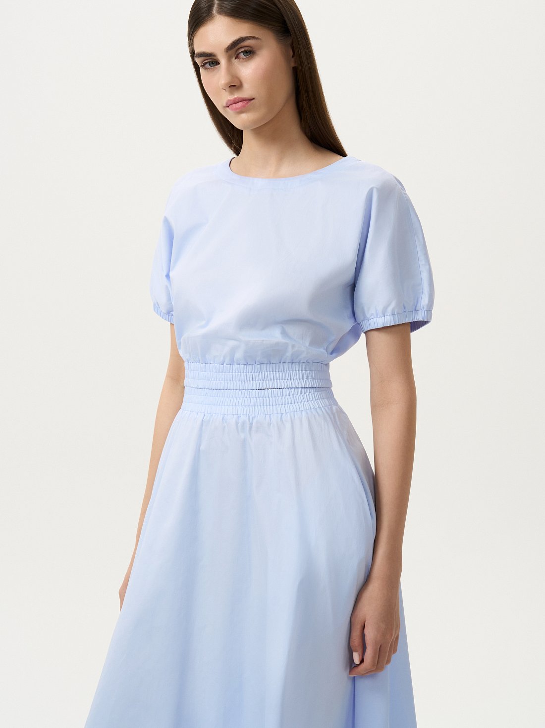 Хлопковый костюм с юбкой: фото №1