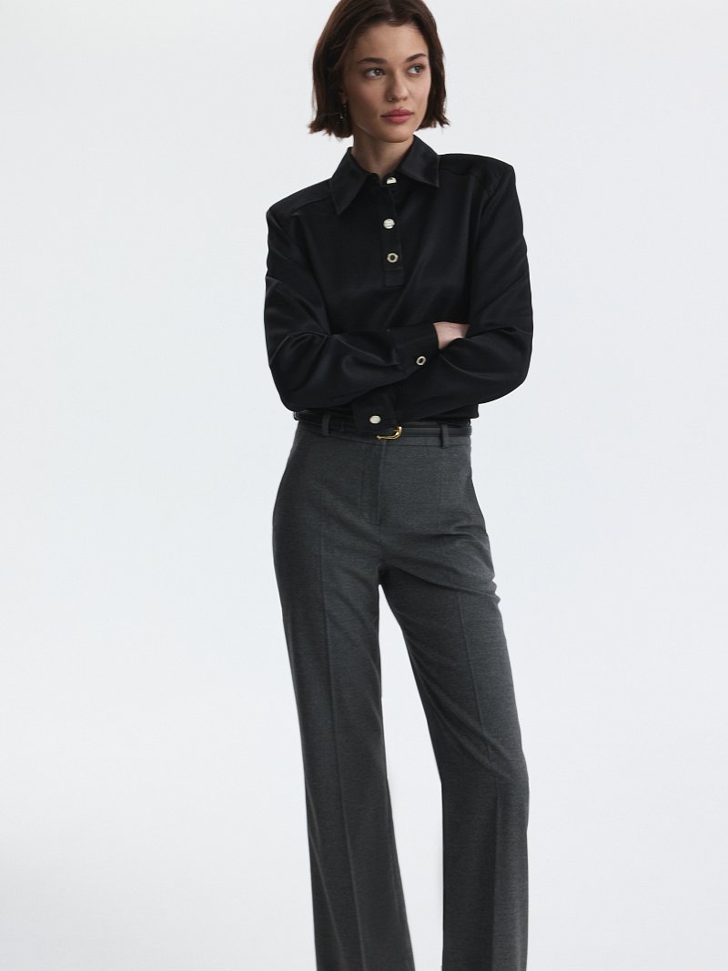 Расклешенные брюки из фланели