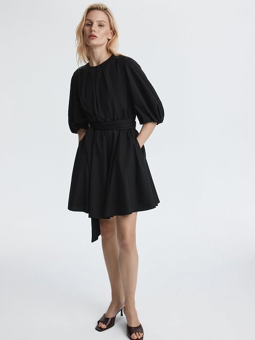 Платье из хлопка с поясом: фото №6