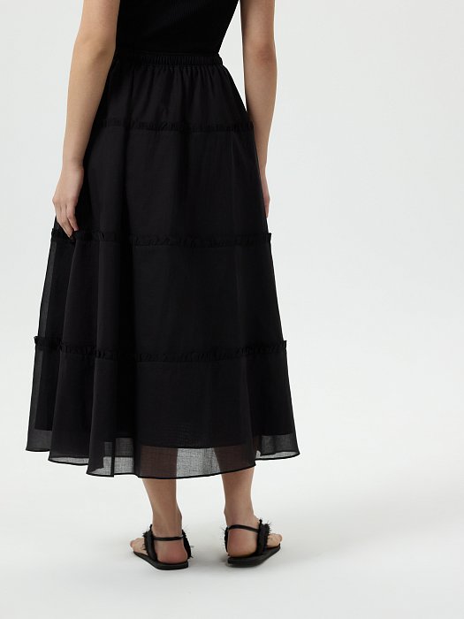 Ярусная юбка из хлопка: фото №4