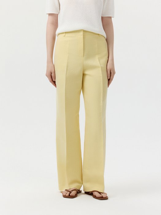 Классические брюки из хлопка и льна: фото №3