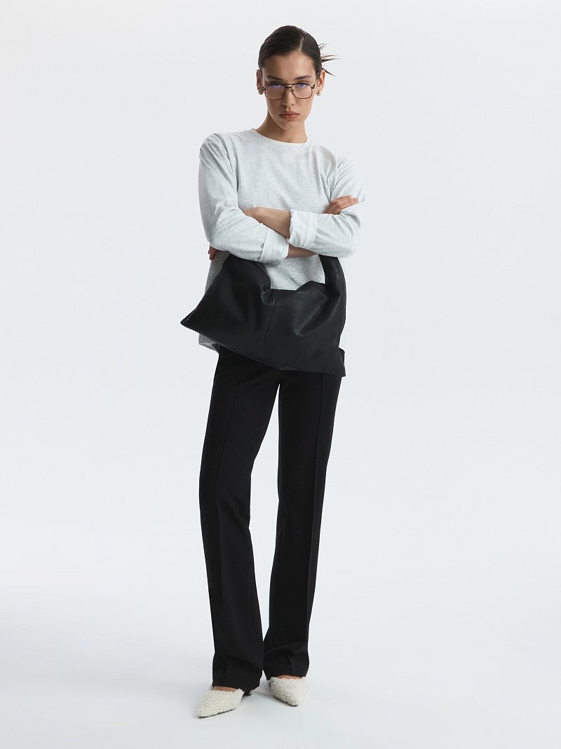 Расклешенные брюки из трикотажа