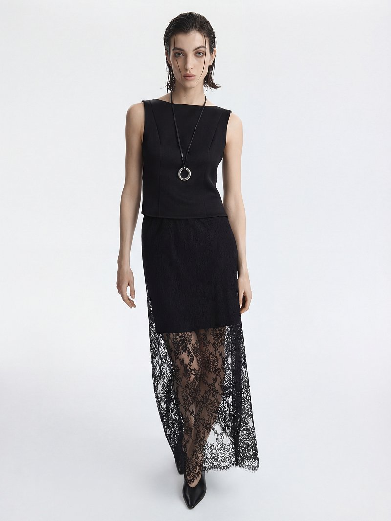 Атласный топ на молнии