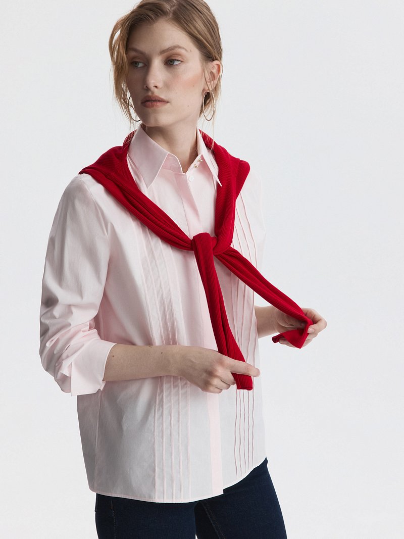 Хлопковая блуза с рельефами