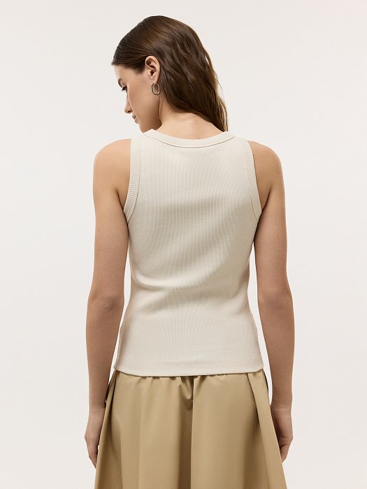 Однотонный топ из хлопка: фото №3
