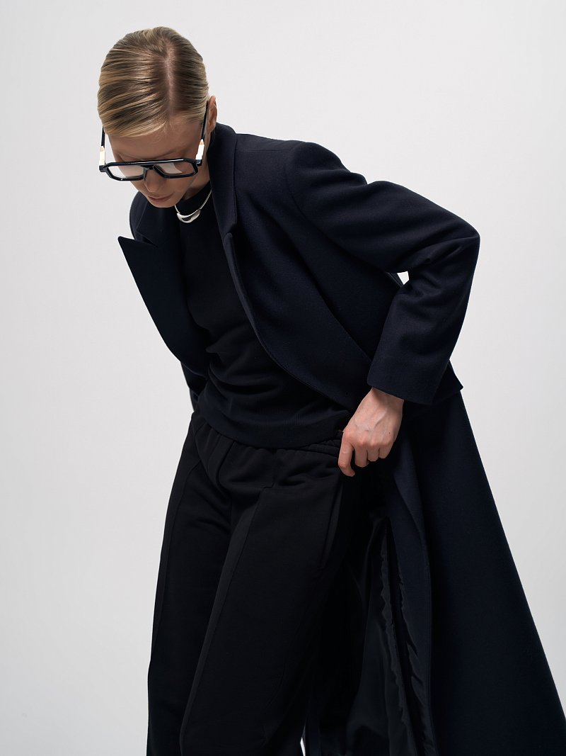 Удлиненное пальто из шерсти (Р158)