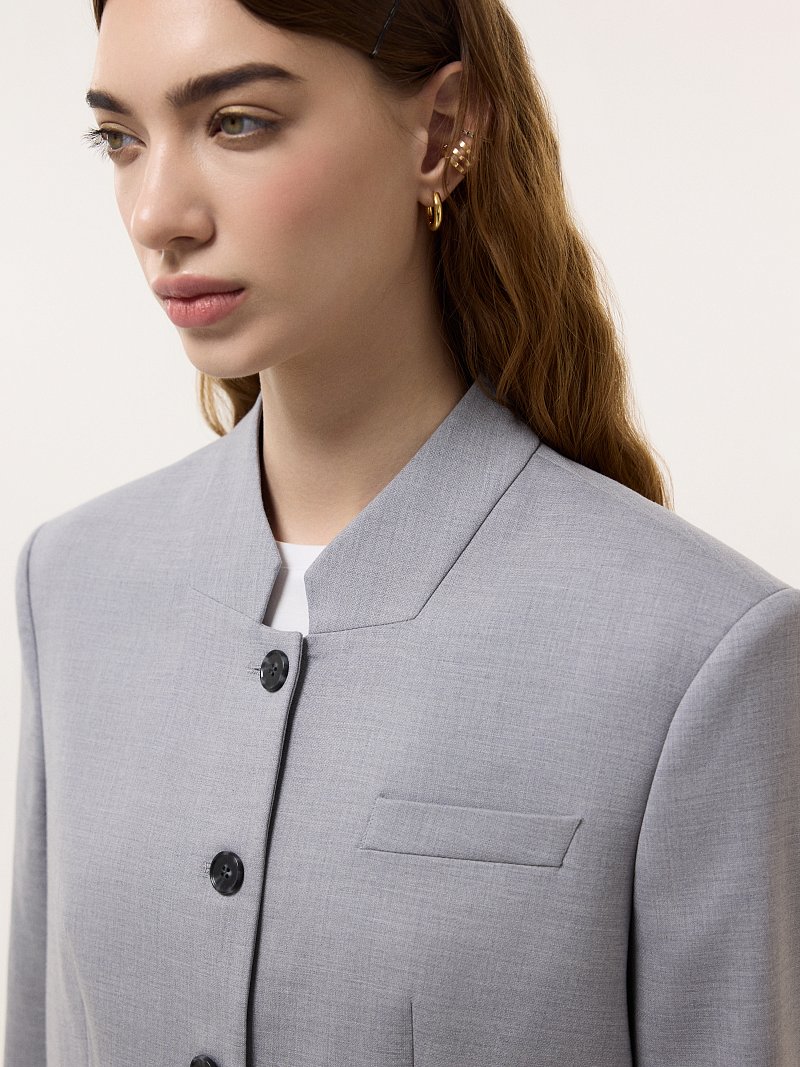 Жакет оверсайз со стойкой