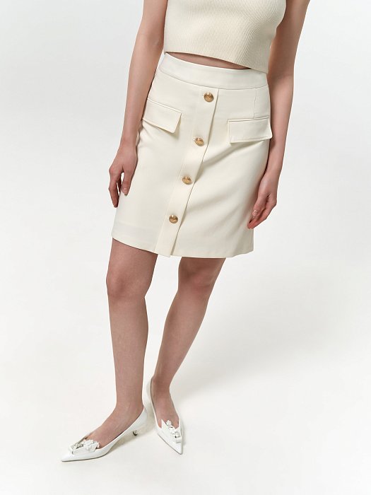 Юбка-трапеция из костюмной ткани: фото №4