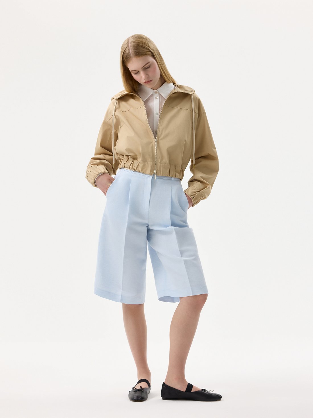 Укороченная куртка из хлопка: фото №1