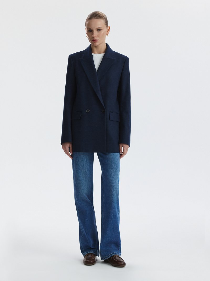 Двубортный жакет свободного кроя