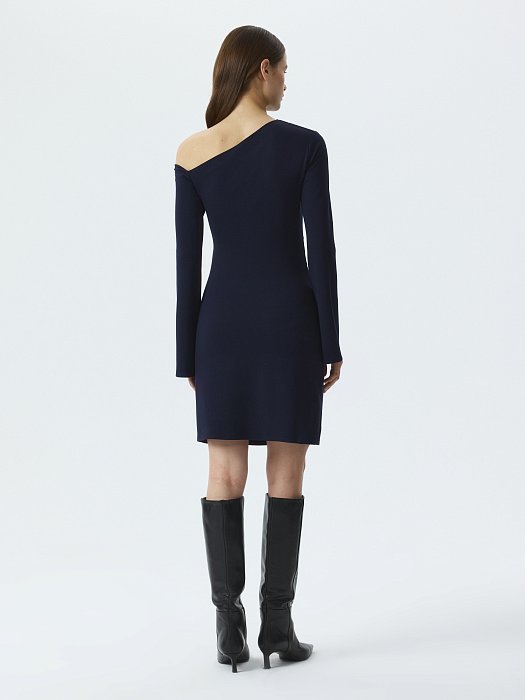 Трикотажное платье-мини с драпировками: фото №4