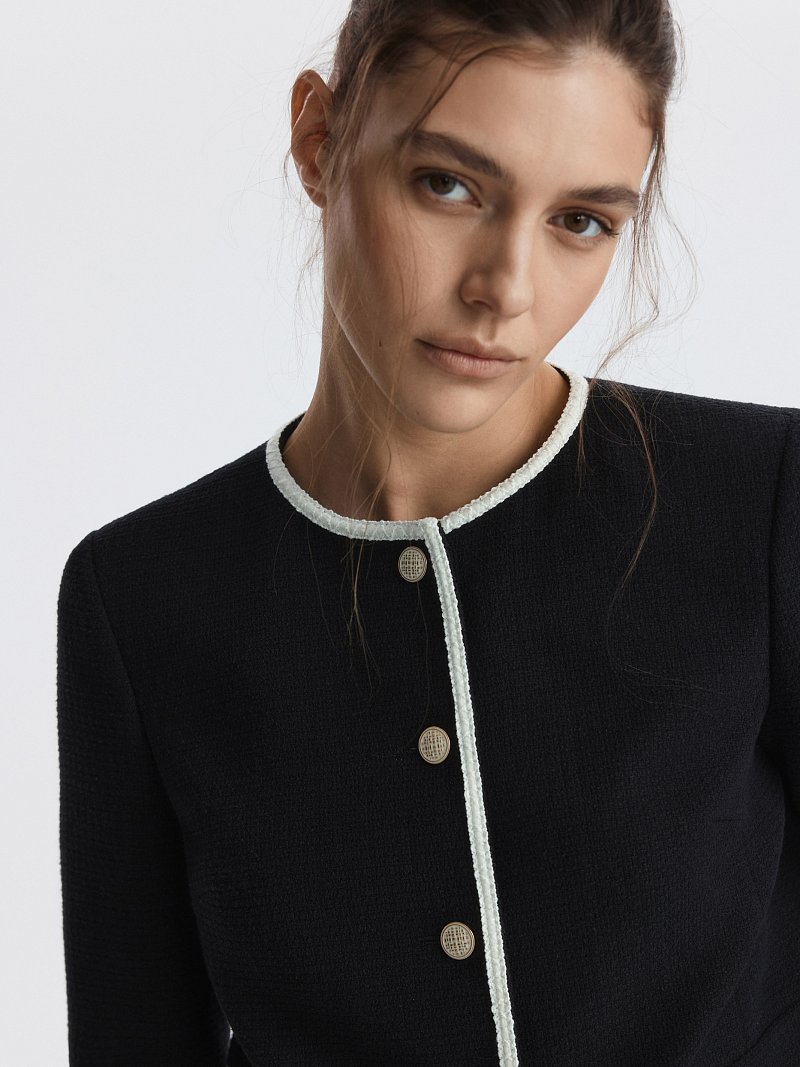 Прямой жакет из твида