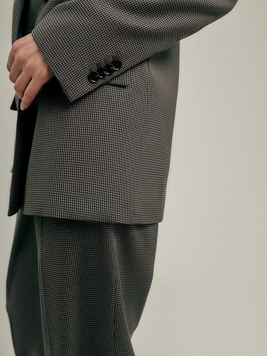 Двубортный жакет в гусиную лапку: фото №3