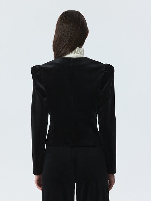 Бархатный жакет со съемным воротником: фото №4