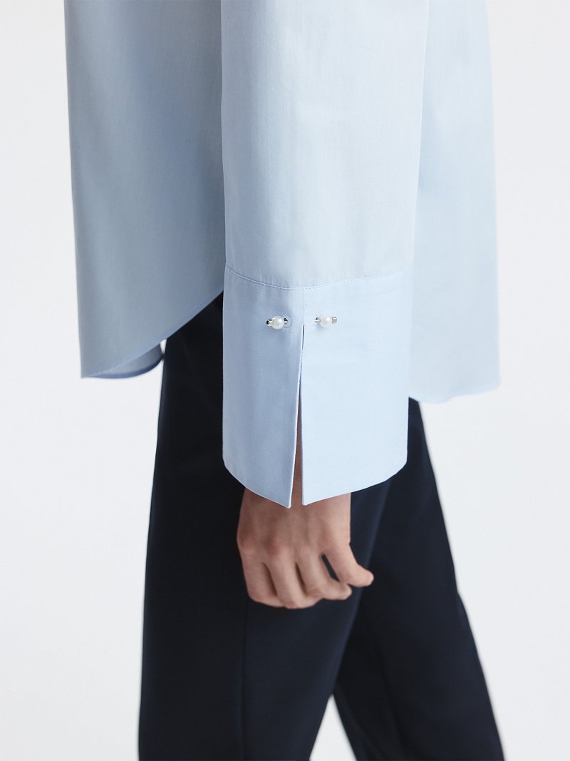 Рубашка из хлопка с расклешенными манжетами