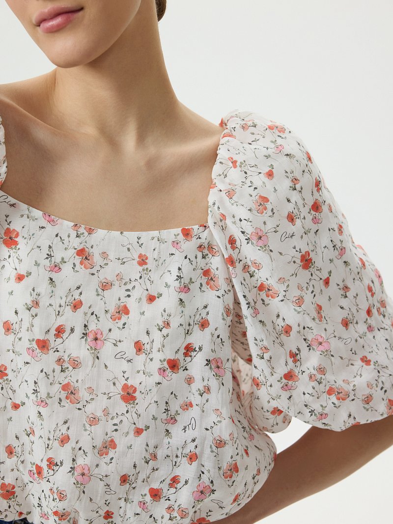 Блуза из лиоцелла с цветами