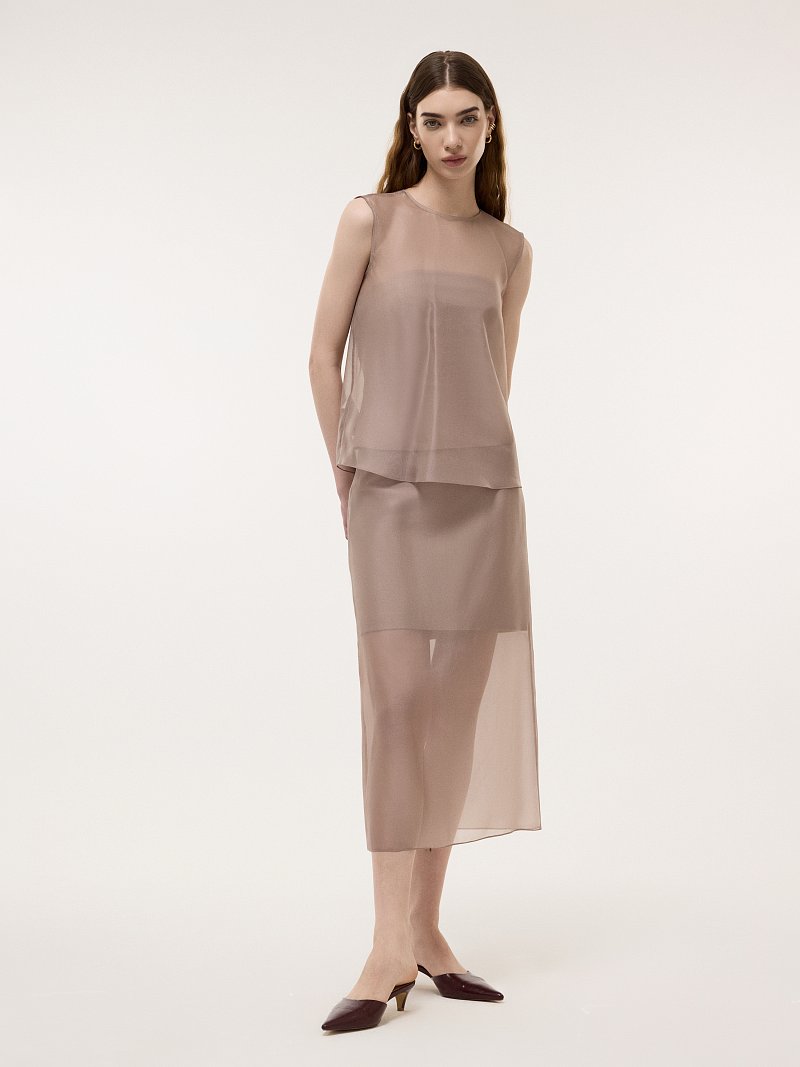 Юбка-миди из органзы