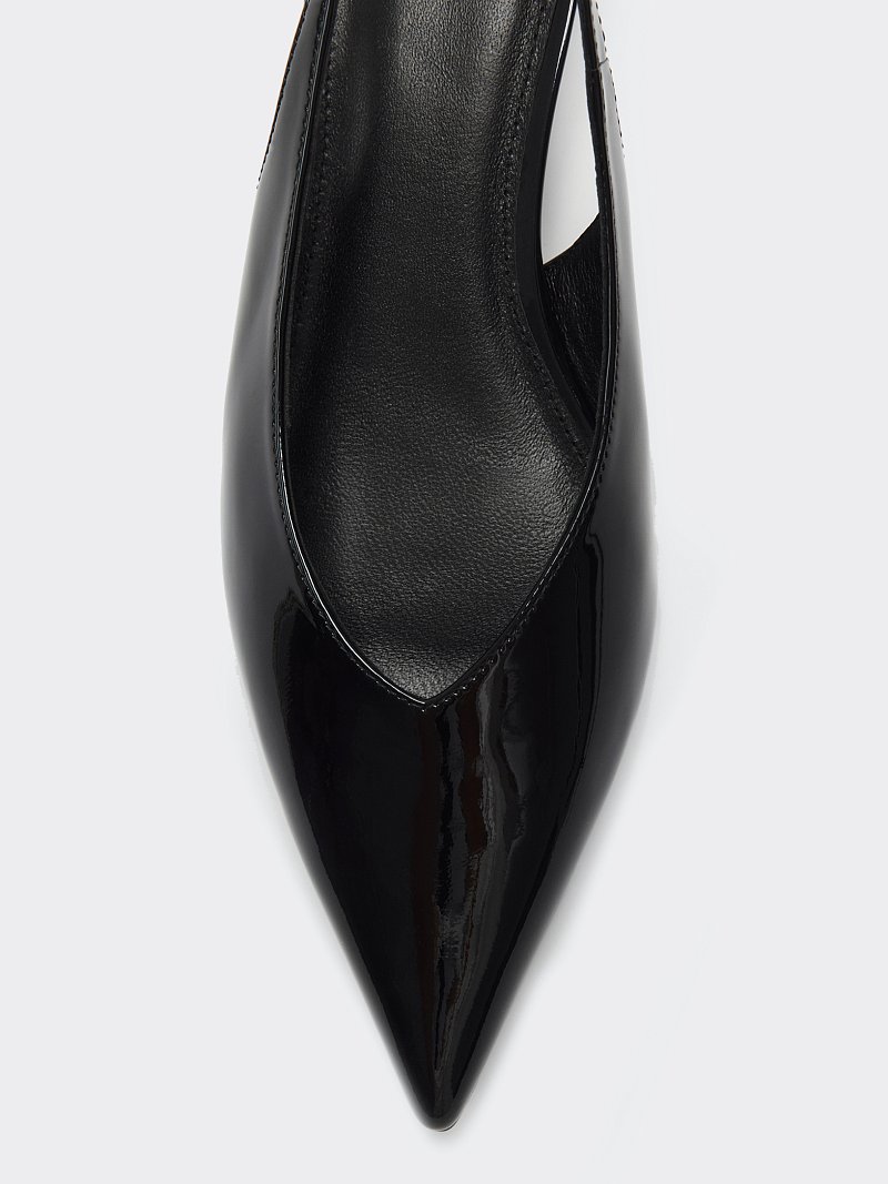 Лаковые туфли с открытой пяткой