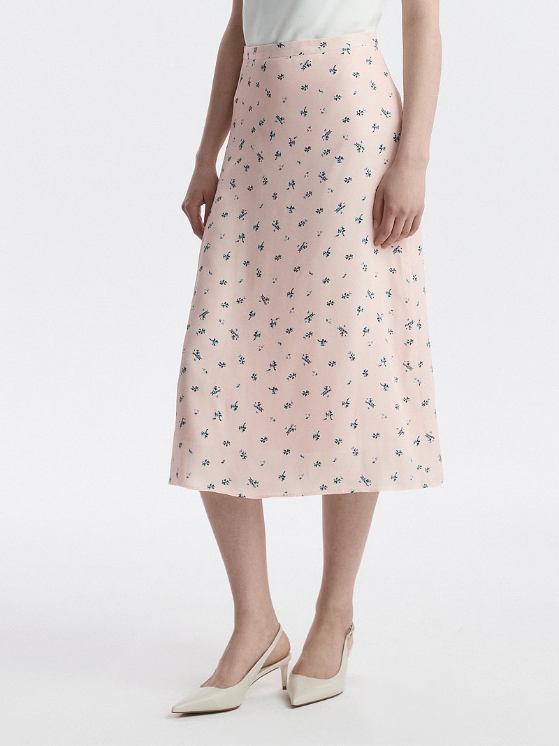 Атласная юбка в цветочек (Р158)