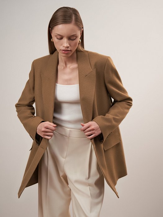 Прямой жакет из смесовой шерсти: фото №7