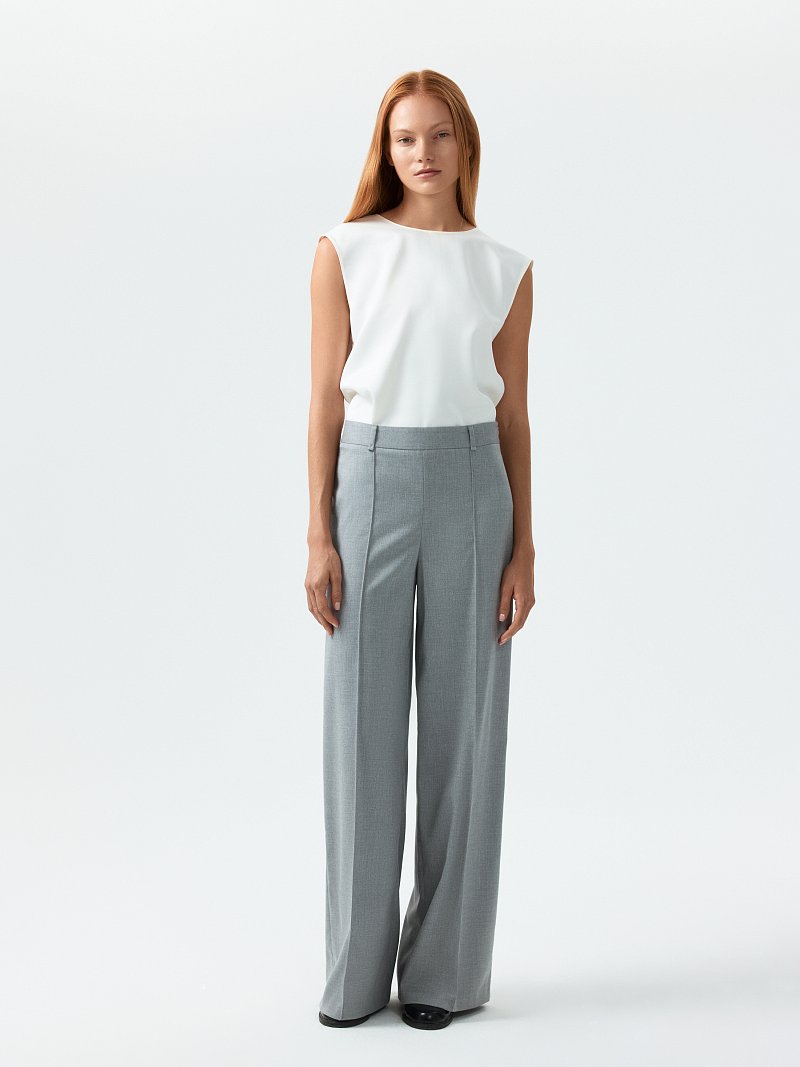 Широкие брюки «в елочку»