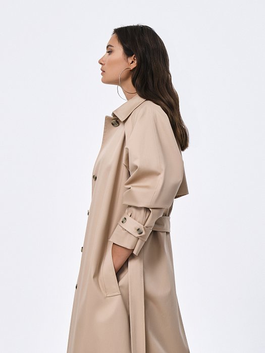 Удлиненный плащ из органического хлопка: фото №9