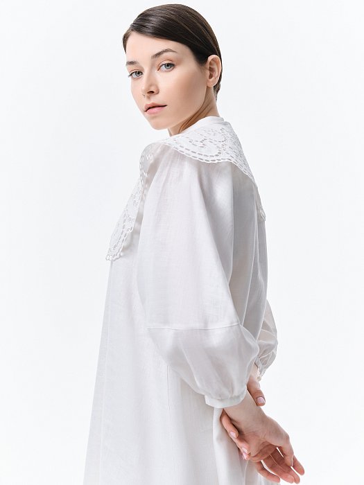 Льняное платье со съемным воротником: фото №2