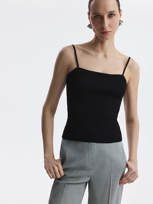 Трикотажный топ на бретелях: фото №3