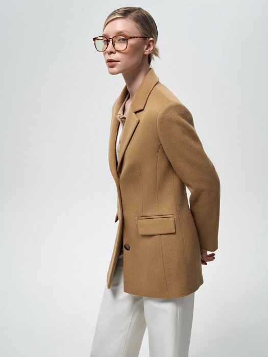 Приталенный жакет из драпа: фото №8