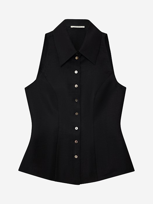 Льняная блуза без рукавов: фото №5