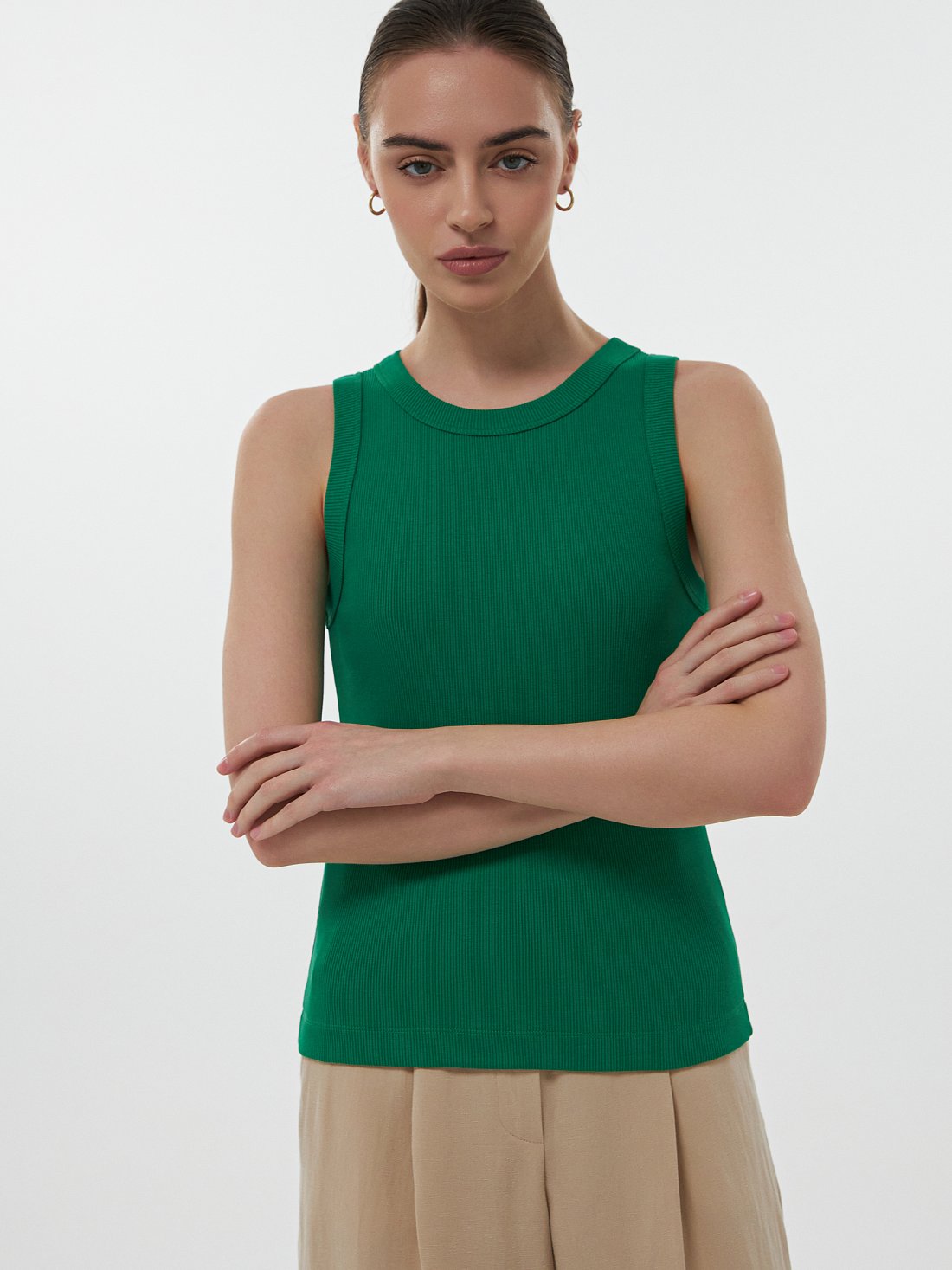 Однотонный топ из хлопка: фото №1