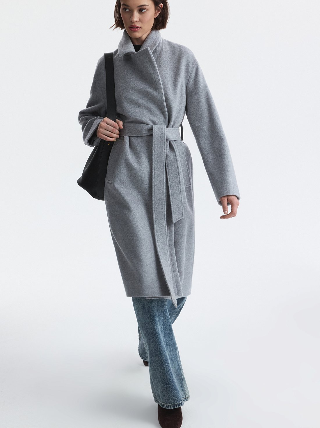 Пальто-халат из 100% шерсти: фото №1