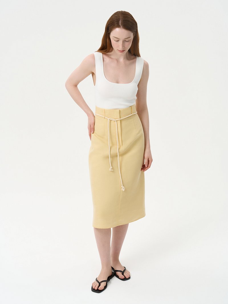 Юбка-миди со льном