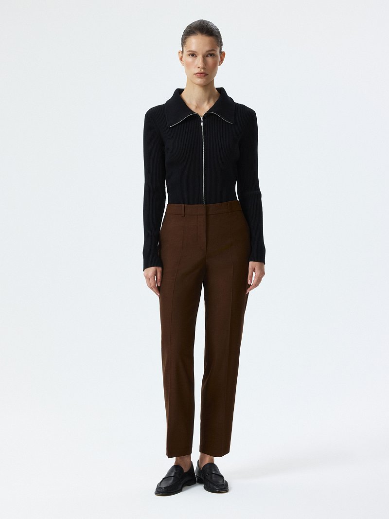 Укороченные брюки с шерстью