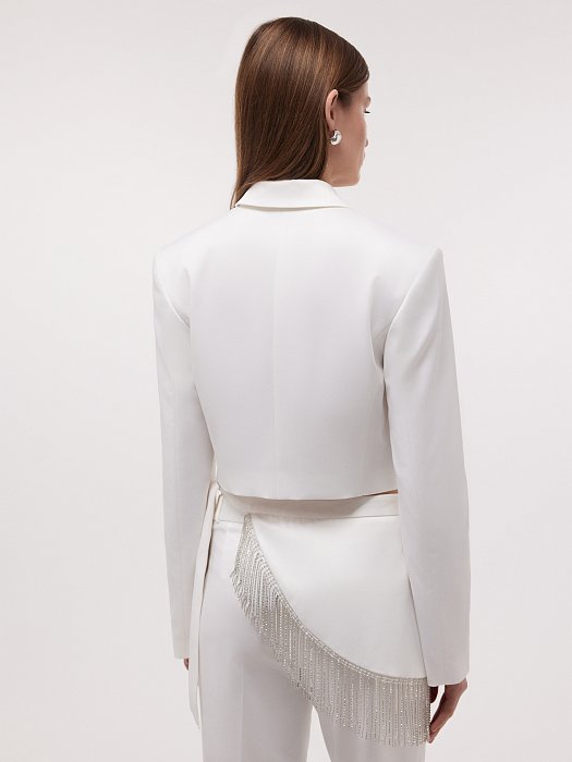 Атласный жакет со съемными стразами: фото №2