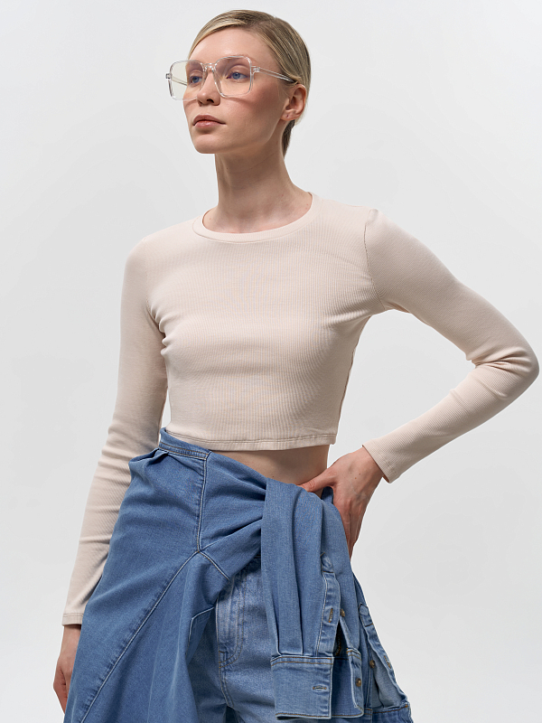 Укороченный лонгслив из хлопка 