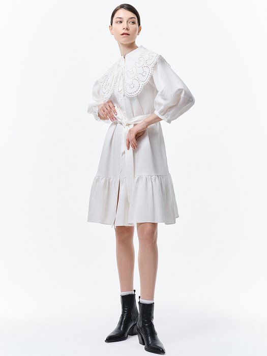 Льняное платье со съемным воротником: фото №6