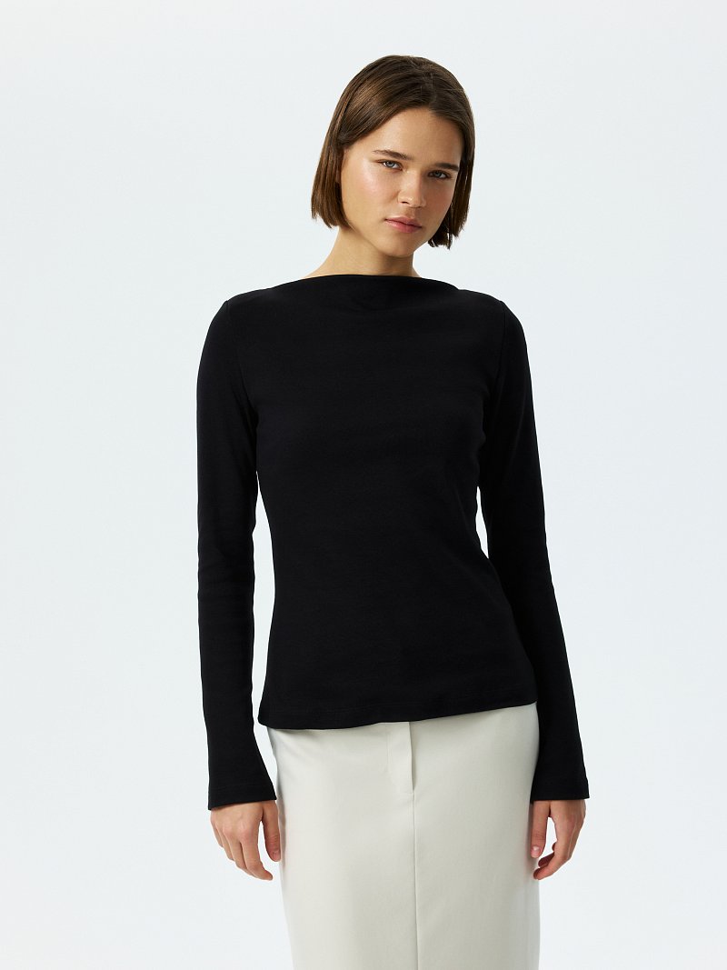 Приталенный лонгслив из хлопка