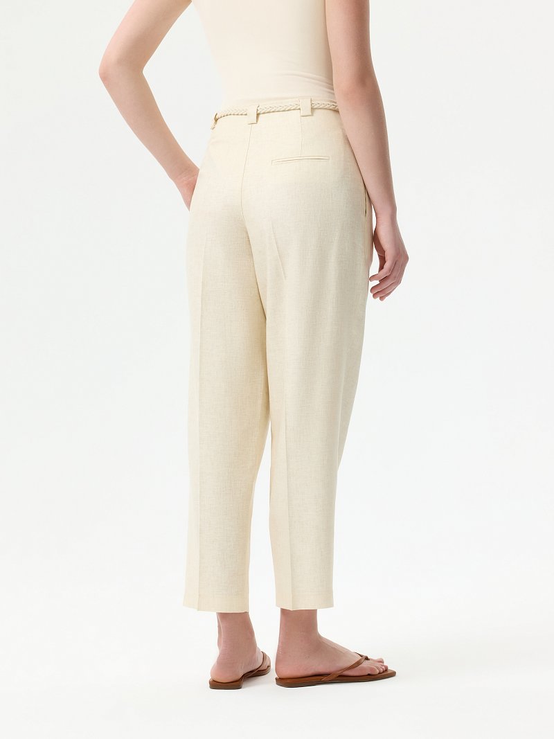 Укороченные брюки изо льна