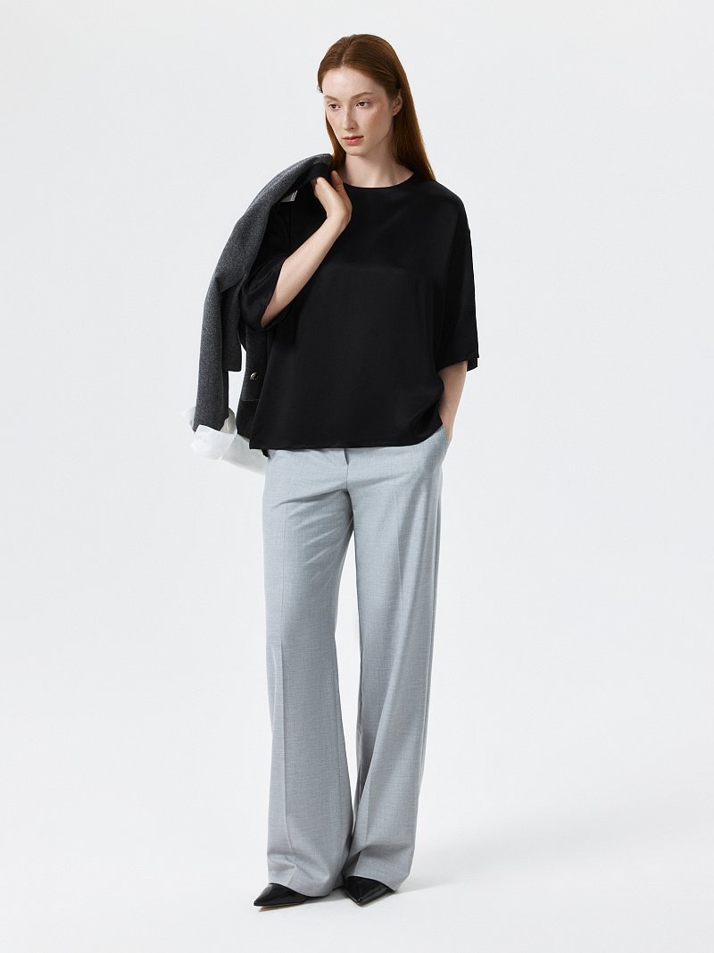 Атласная блуза оверсайз