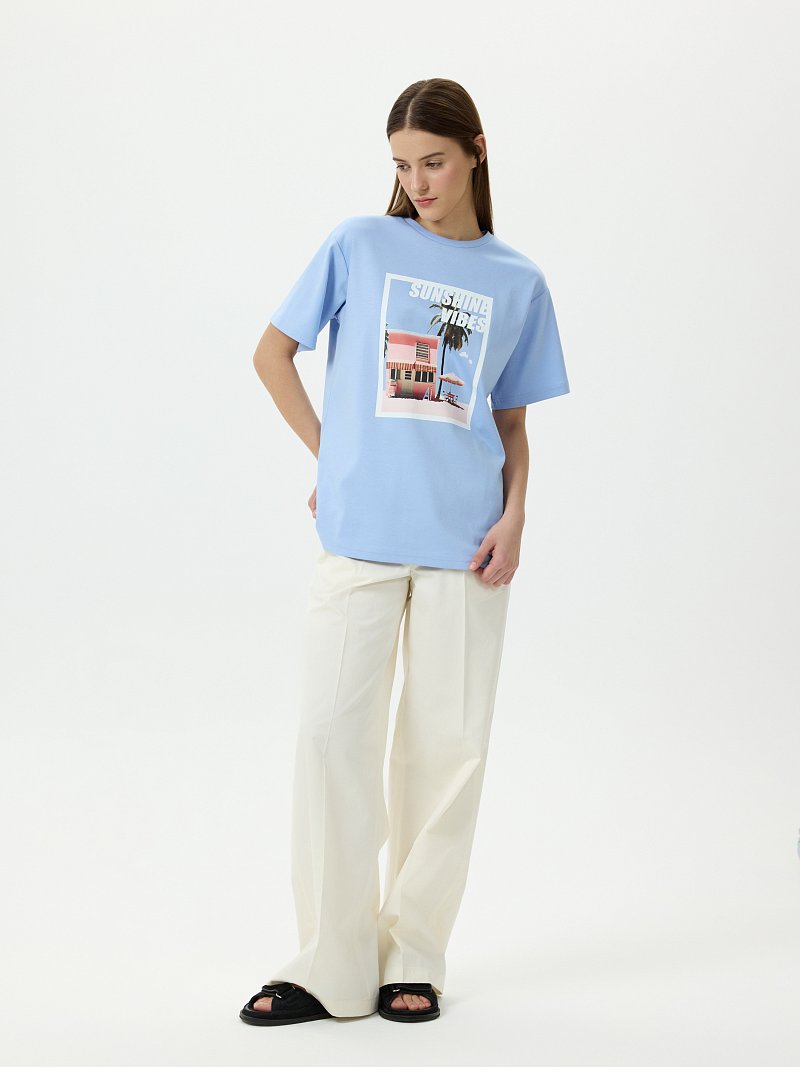 Футболка из хлопка с рисунком