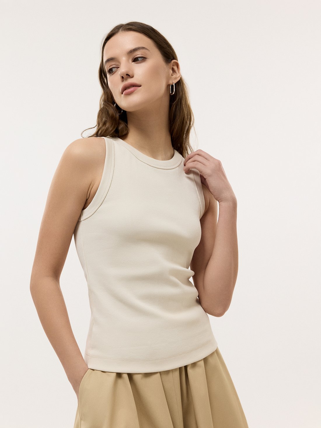 Однотонный топ из хлопка: фото №1