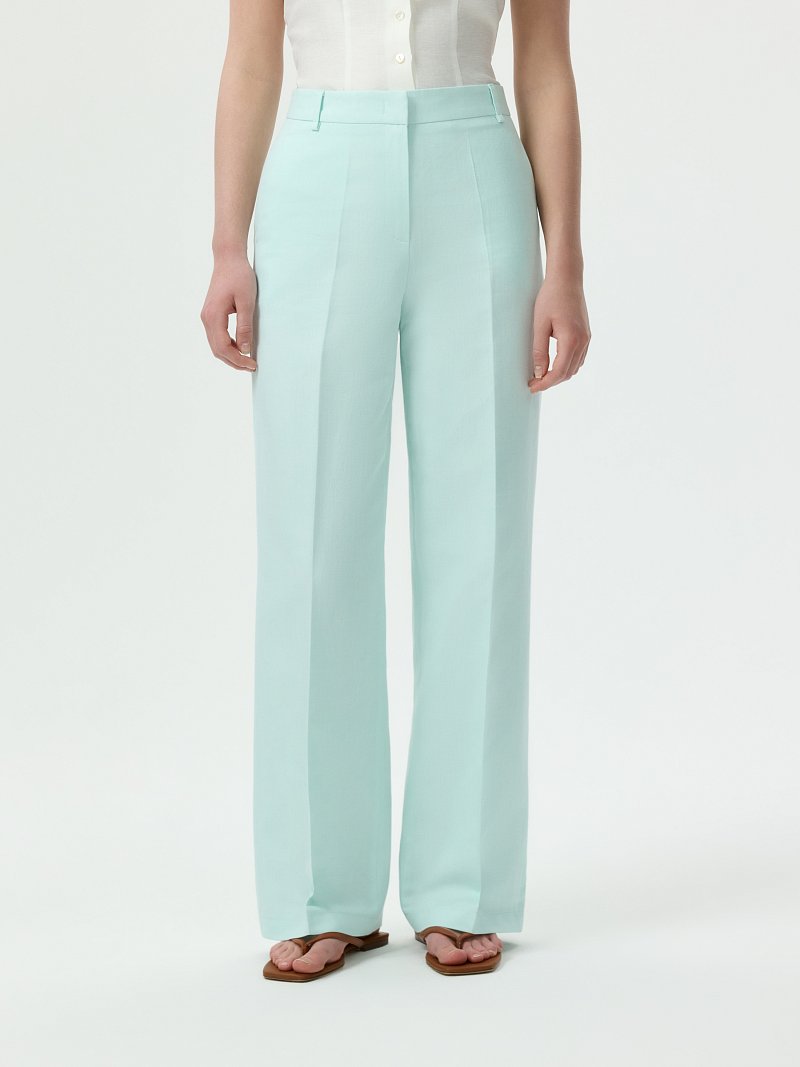 Классические брюки из хлопка и льна