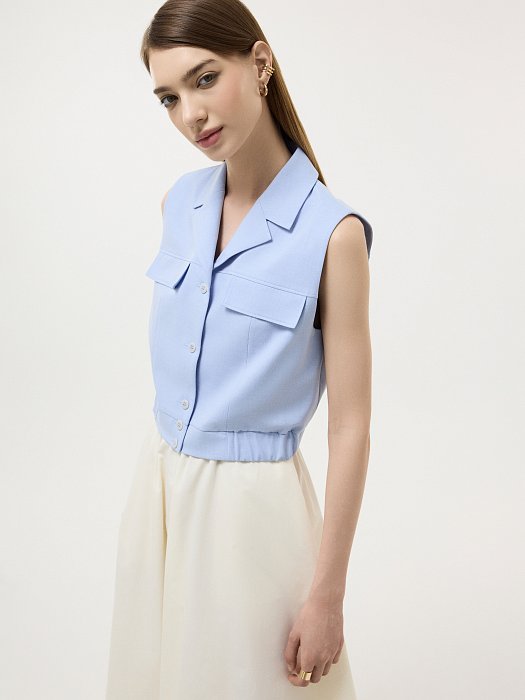 Укороченный жилет прямого кроя: фото №2