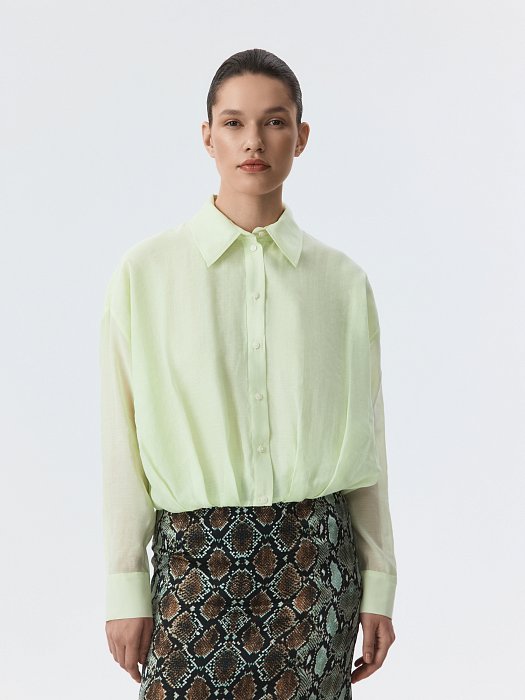 Укороченная блуза из лиоцелла (Р158): фото №2