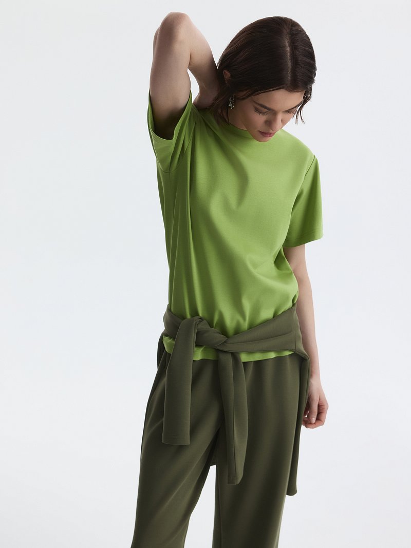 Однотонная футболка из 100% хлопка 