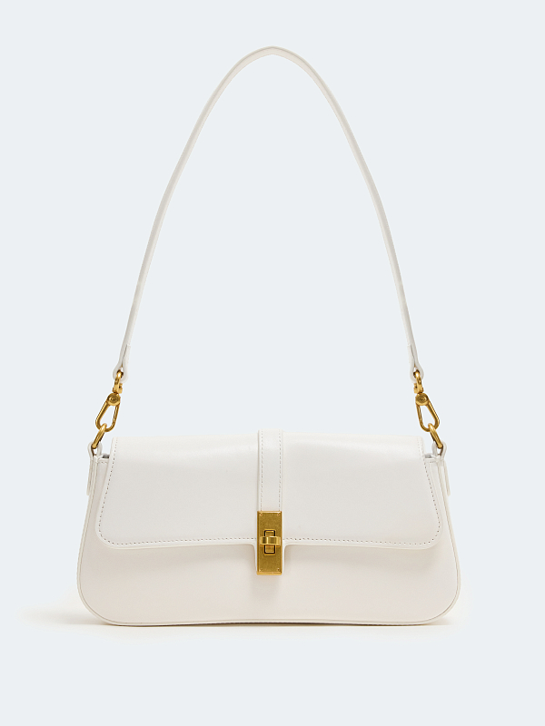 Сумка-багет из натуральной кожи