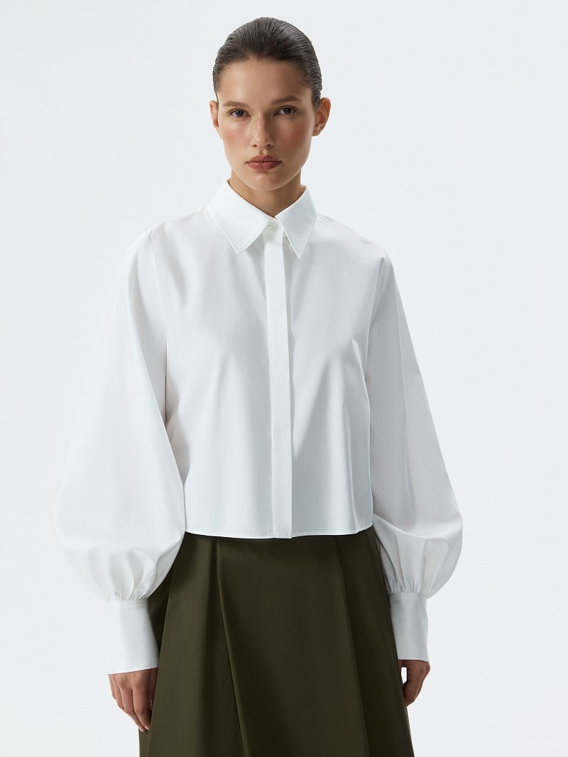 Укороченная рубашка из хлопка